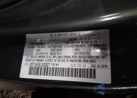 2020 Mazda Cx-9 Sport from USA, damaged, VIN JM3TCABY9L0402527